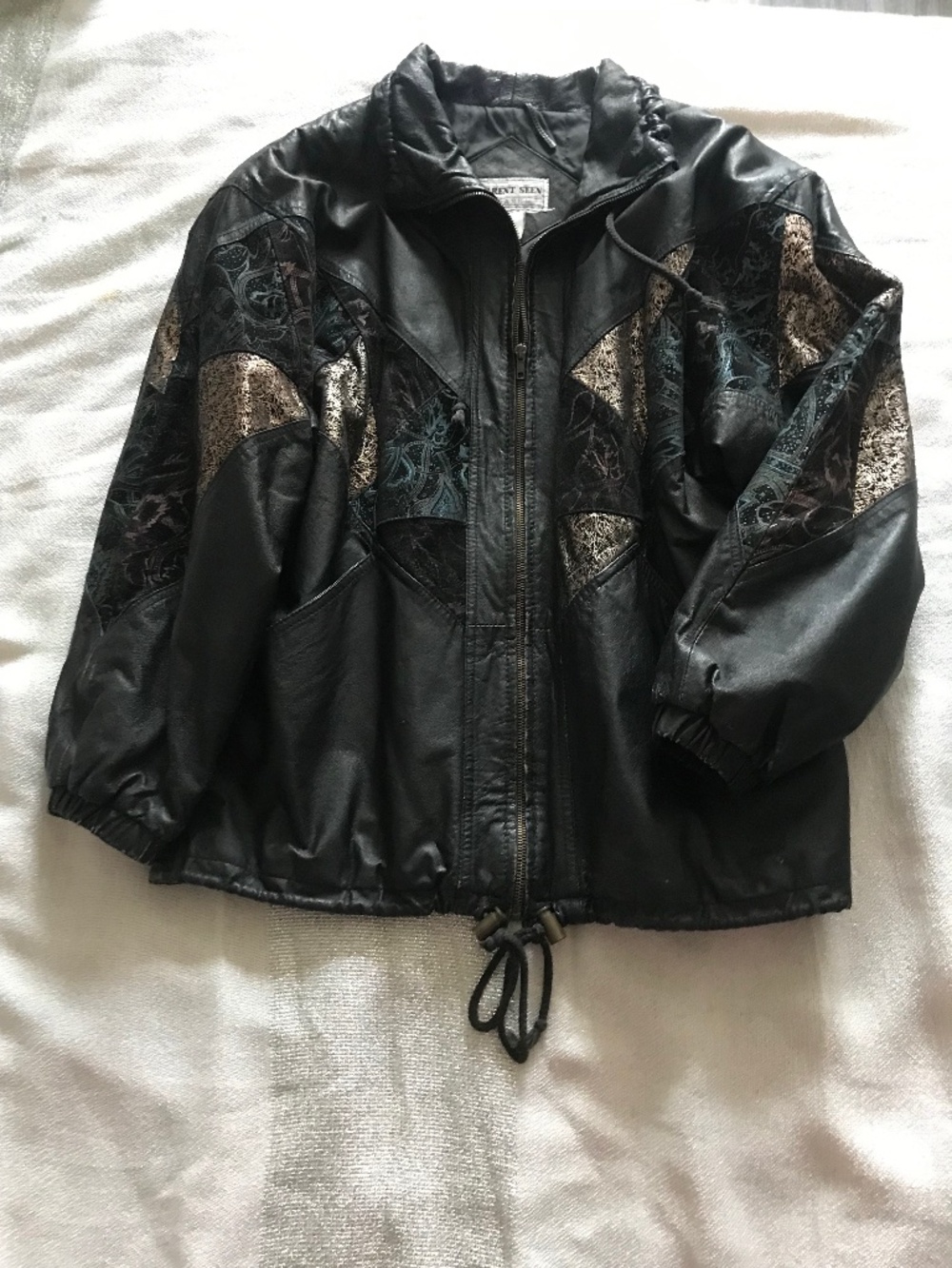 S/M (one of a kind?) black vintage leather coat